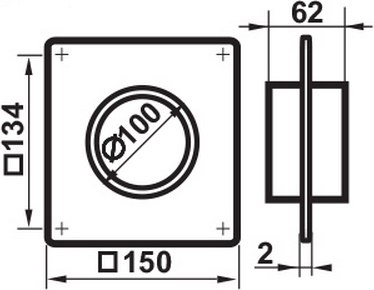 Соединитель воздуховода Семь ветров С настенной пластиной 100мм / 151