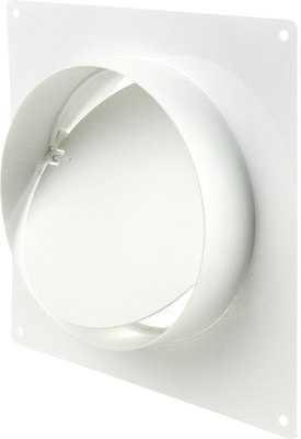 Соединитель воздуховода Семь ветров С настенной пластиной с обратным клапаном 100мм / 1511 - фото