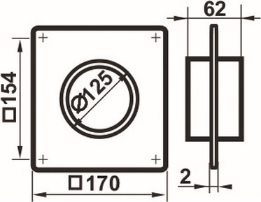 Соединитель воздуховода Семь ветров С настенной пластиной 125мм / 252