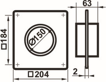 Соединитель воздуховода Семь ветров С настенной пластиной 150мм / 353