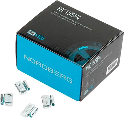 Набор балансировочных грузов для колес Nordberg WC15SF4 WC15SF4 Грузики балансировочные для стальных дисков Fe - фото