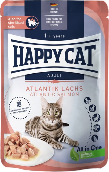 Влажный корм для кошек Happy Cat Atlantik Lachs атлантический лосось - фото
