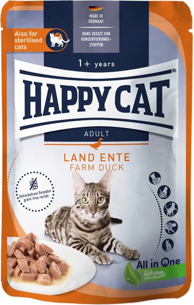 Влажный корм для кошек Happy Cat Land Ente утка - фото