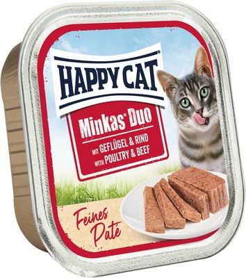 Влажный корм для кошек Happy Cat Minkas Duo Паштет из птицы и говядины - фото