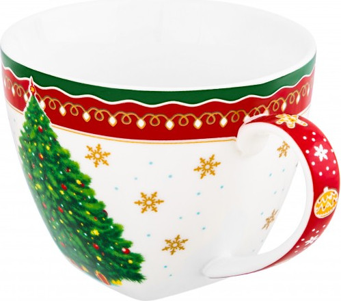 Чашка с блюдцем Elan Gallery Новогодняя елка / 420697