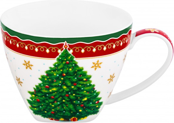 Чашка с блюдцем Elan Gallery Новогодняя елка / 420697
