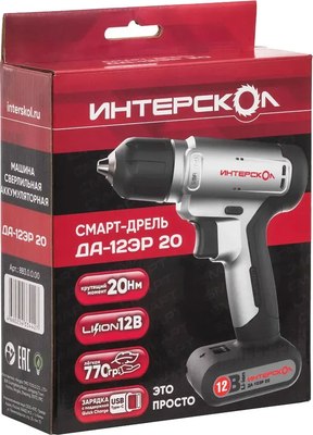 Аккумуляторная дрель-шуруповерт Интерскол ДА-12ЭР