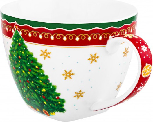 Чашка с блюдцем Elan Gallery Новогодняя елка / 420733