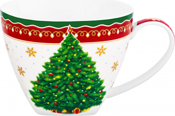 Чашка с блюдцем Elan Gallery Новогодняя елка / 420733