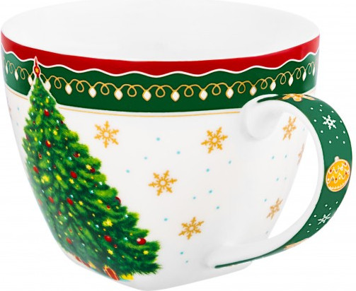 Чашка с блюдцем Elan Gallery Новогодняя елка / 420734