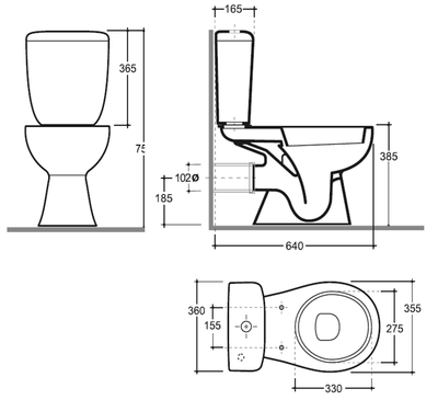 Унитаз напольный Керамин Позитано МС Инкоэр-Б1