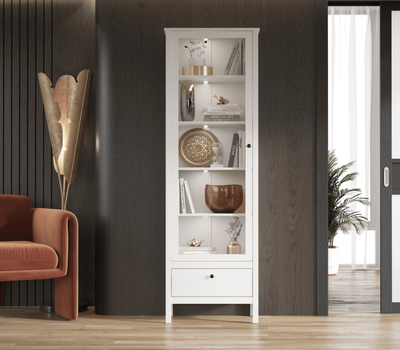 Шкаф с витриной Black Red White Ewa REG1W1S/65 с подсветкой