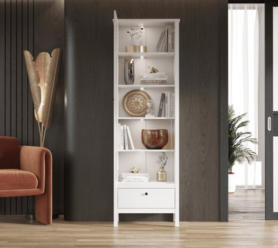 Шкаф с витриной Black Red White Ewa REG1W1S/65 с подсветкой