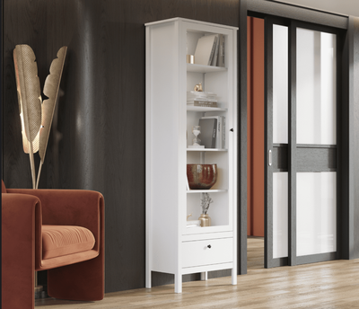 Шкаф с витриной Black Red White Ewa REG1W1S/65 с подсветкой