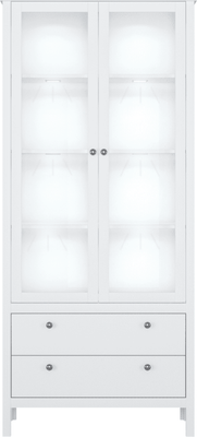 Шкаф с витриной Black Red White Ewa REG2W2S с подсветкой - фото