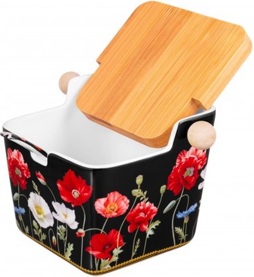 Емкость для хранения Elan Gallery Маки на черном / 420638 