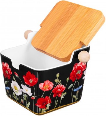 Емкость для хранения Elan Gallery Маки на черном / 420638 