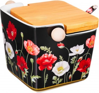 Емкость для хранения Elan Gallery Маки на черном / 420638 