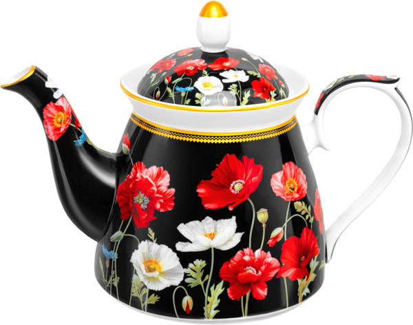 Заварочный чайник Elan Gallery Маки на черном / 420666 - фото