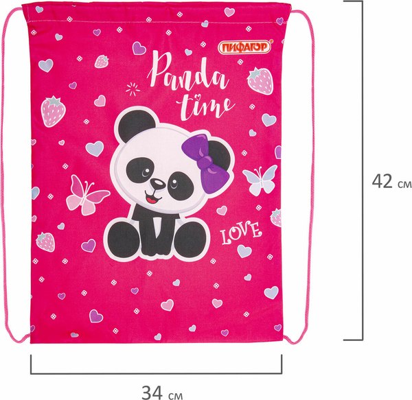 Мешок для обуви Пифагор Panda Time / 271601