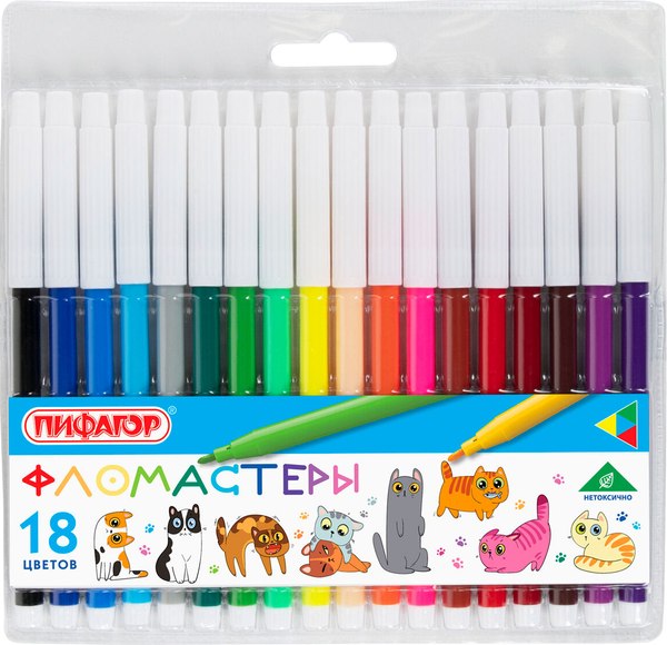 Фломастеры Пифагор Веселые питомцы / 152453 - фото