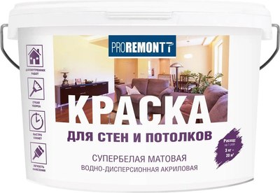 Краска Proremontt Для стен и потолков - фото