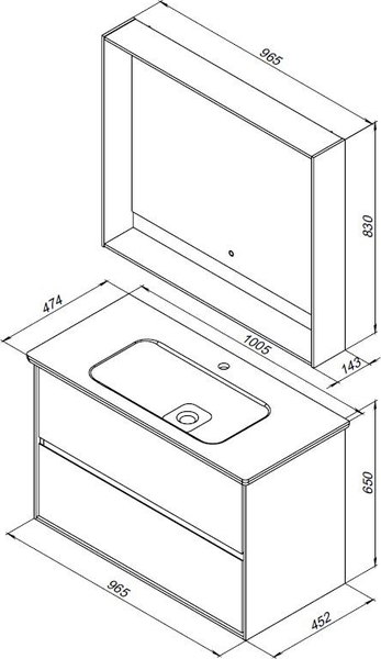 Тумба под умывальник Aquanet Милан 100 / 336380