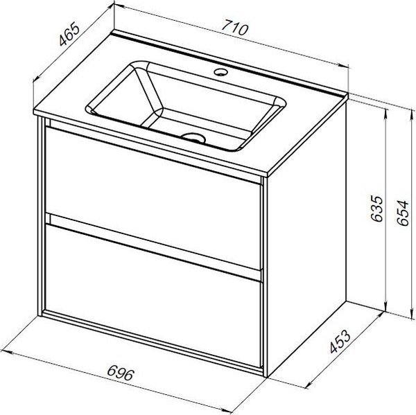 Тумба под умывальник Aquanet Милан 70 / 336373