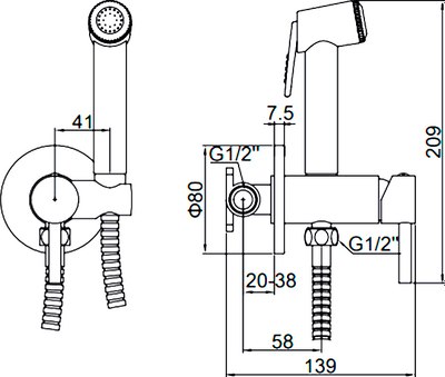 Гигиенический душ Ledeme L5398D-2