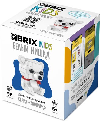 Конструктор QBRIX Kids Зоопарк. Белый мишка 30053 - фото