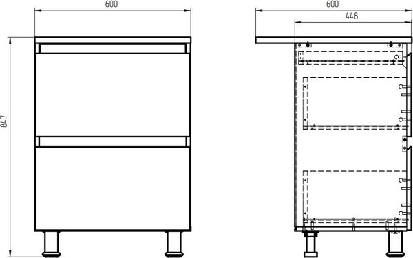 Шкаф-стол кухонный Dipriz Д.70102.1