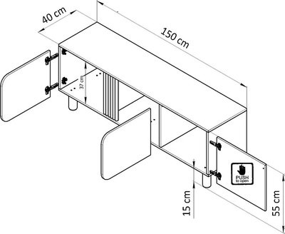 Тумба Dipriz Ola 3 дв / Д.50176.1