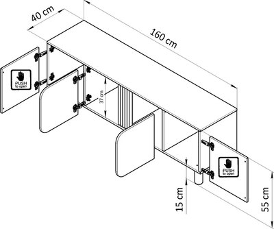 Тумба Dipriz Ola 4 дв / Д.50177.1