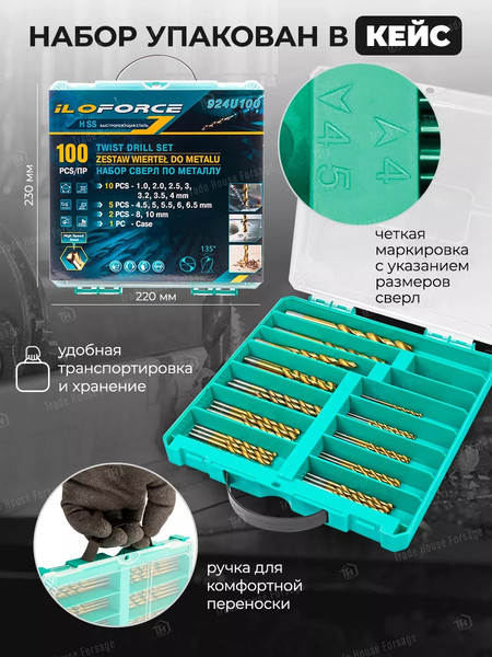 Набор сверл ILOforce IF-924U100