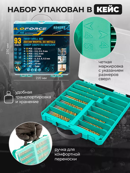 Набор сверл ILOforce IF-924U93