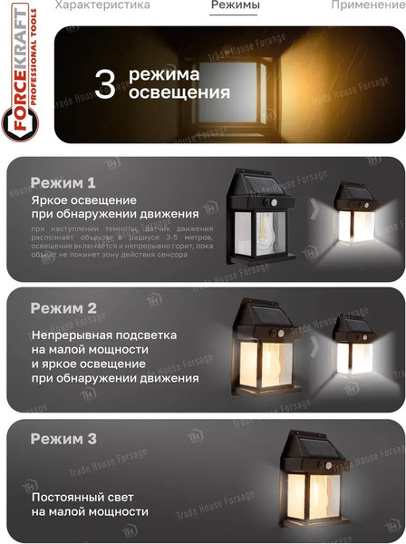 Светильник уличный ForceKraft FK-WL6009