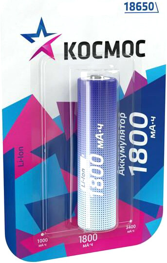 Аккумулятор Космос KOC18650Li-ion18UBL1 - фото