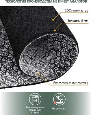 Коврик грязезащитный Shahintex Icarpet Практик антискользящий 80x120 / 845835