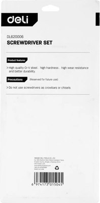 Набор отверток Deli EDL620006