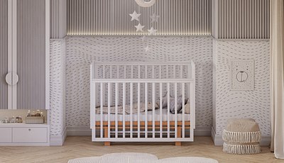 Детская кроватка Polini Kids Simple 341 с маятником / 0003167-11