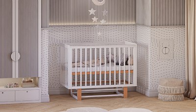 Детская кроватка Polini Kids Simple 341 с маятником / 0003167-11