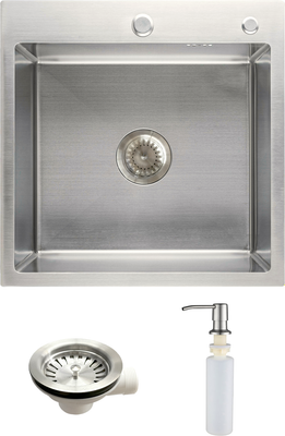 Мойка кухонная AKS Квадратная одночашевая 50x50 / 106 640 - фото