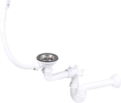 Сифон AKS Компакт d110мм полипропилен и нержавеющая сталь / 106 127 - фото