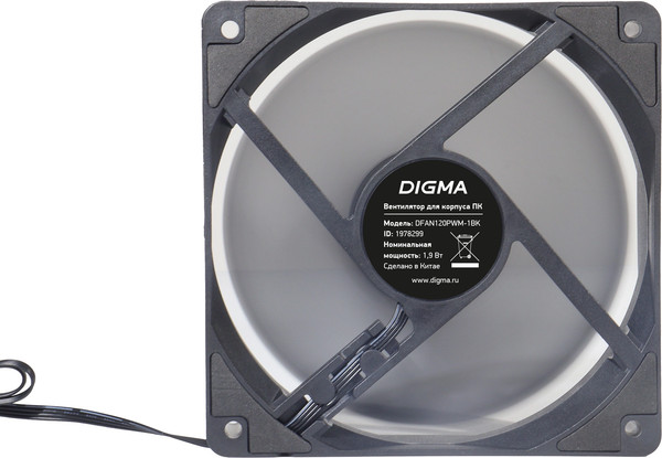 Вентилятор для корпуса Digma DFAN120PWM-1BK