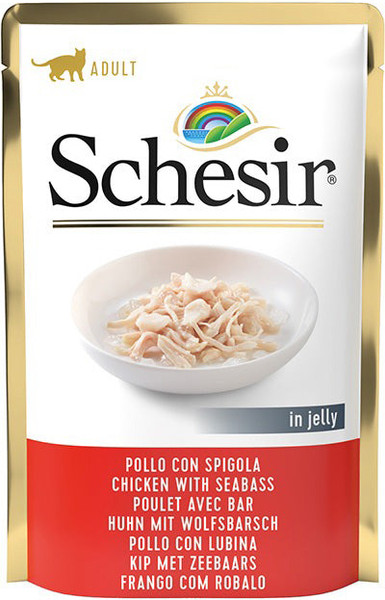 Влажный корм для кошек Schesir курица и окунь - фото