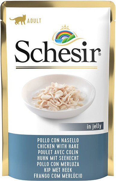 Влажный корм для кошек Schesir курица и хек - фото