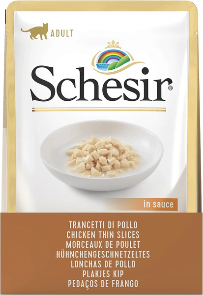 Влажный корм для кошек Schesir куриные ломтики в соусе