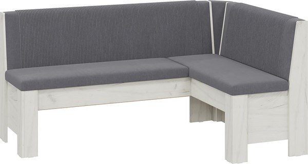 Уголок кухонный мягкий ТриЯ Ганновер (дуб крафт белый/микровелюр Linea Grande 83/Connect 83 серый) - фото