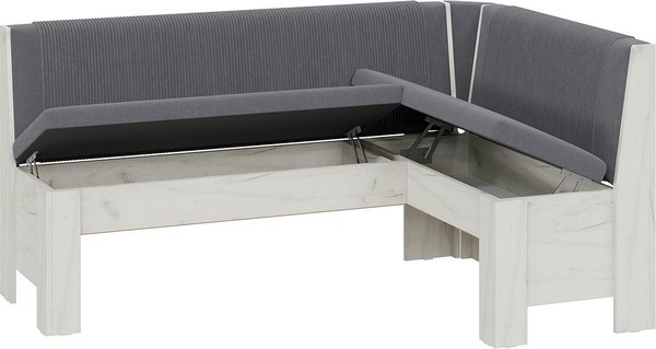 Уголок кухонный мягкий ТриЯ Ганновер (дуб крафт белый/микровелюр Linea Grande 83/Connect 83 серый)