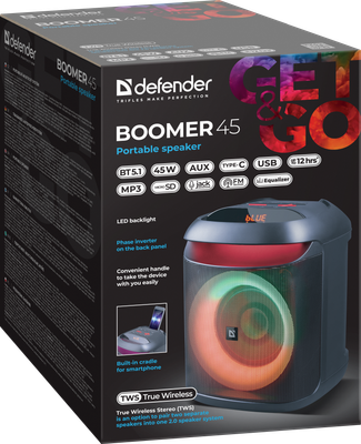 Портативная акустика Defender Boomer 45 / 65245